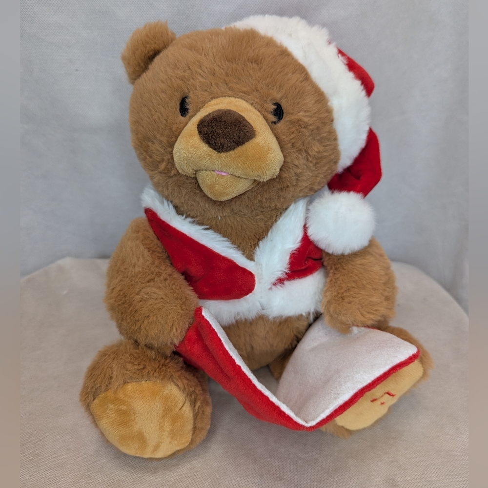 Animation Christmas Bear Reads "Night Before Christmas" Batteries Required